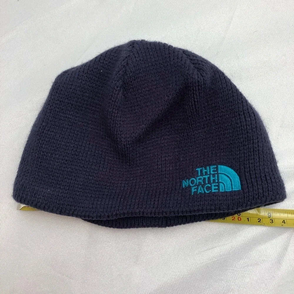 The North Face navy blue youth knit cap hat